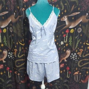 Lavender And White Bat Pajama Set